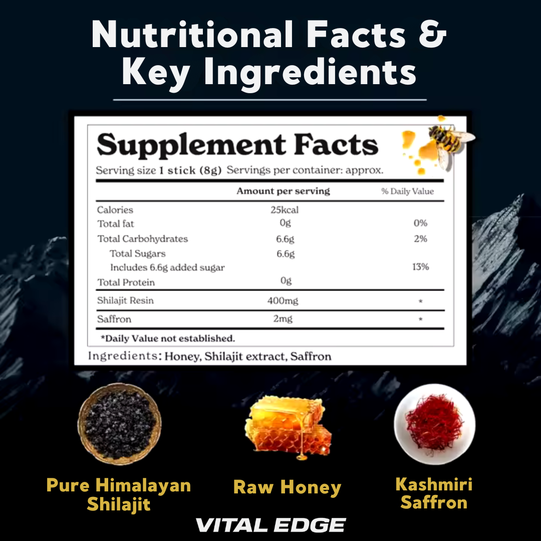 Vital Edge™ Shilajit Honey Sticks